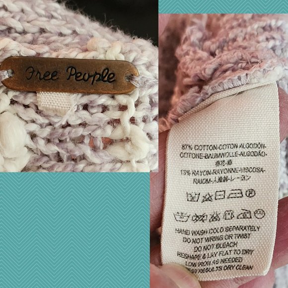 Free People Lavender Striped Oversized Rabbit Moon Cardigan - Picture 4 of 5